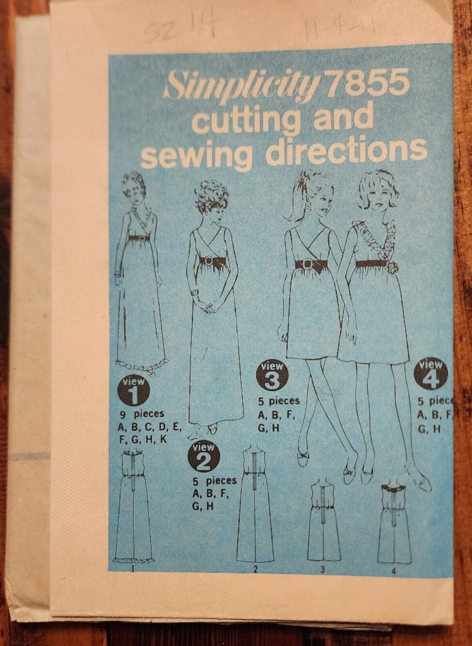Simplicity #7855 Women's Maxi & Short Dress  Sewing Pattern Sz 14